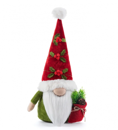 Gnome with Holly Hat