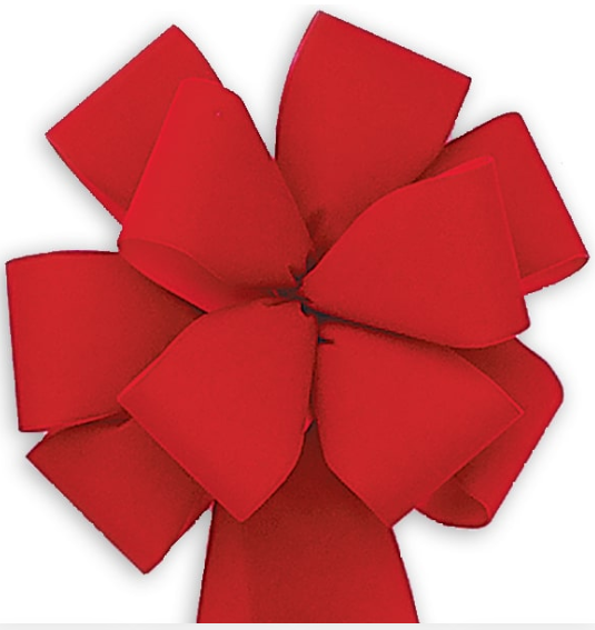 10 Loop 9.25" Red Velvet Christmas Bow