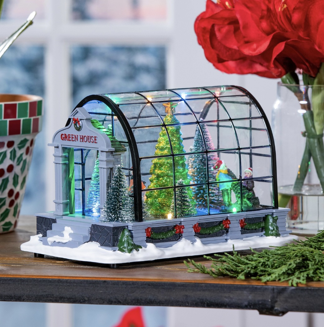 Christmas Greenhouse with Rotating Tree and Music & LED Lights