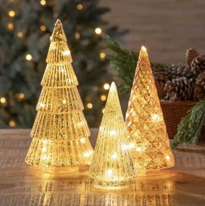 Small LED Metallic Glass Trees