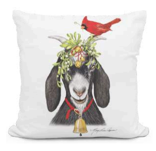 Goat with Cardinal Sitting on His Head 19" x 24" 
