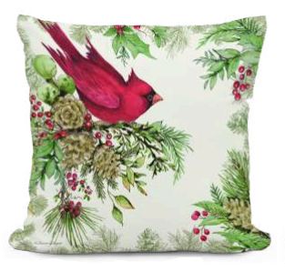Cardinal Sitting on a Berry Branch 19" x 24"