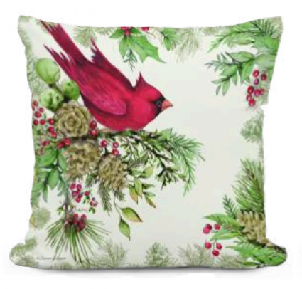 Cardinal Sitting on a Berry Branch 19" x 24"
