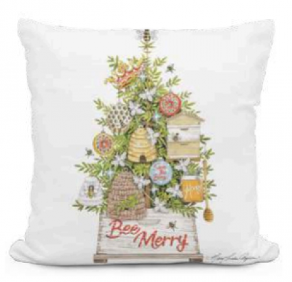 Bee Merry Pillow 18" x 18"
