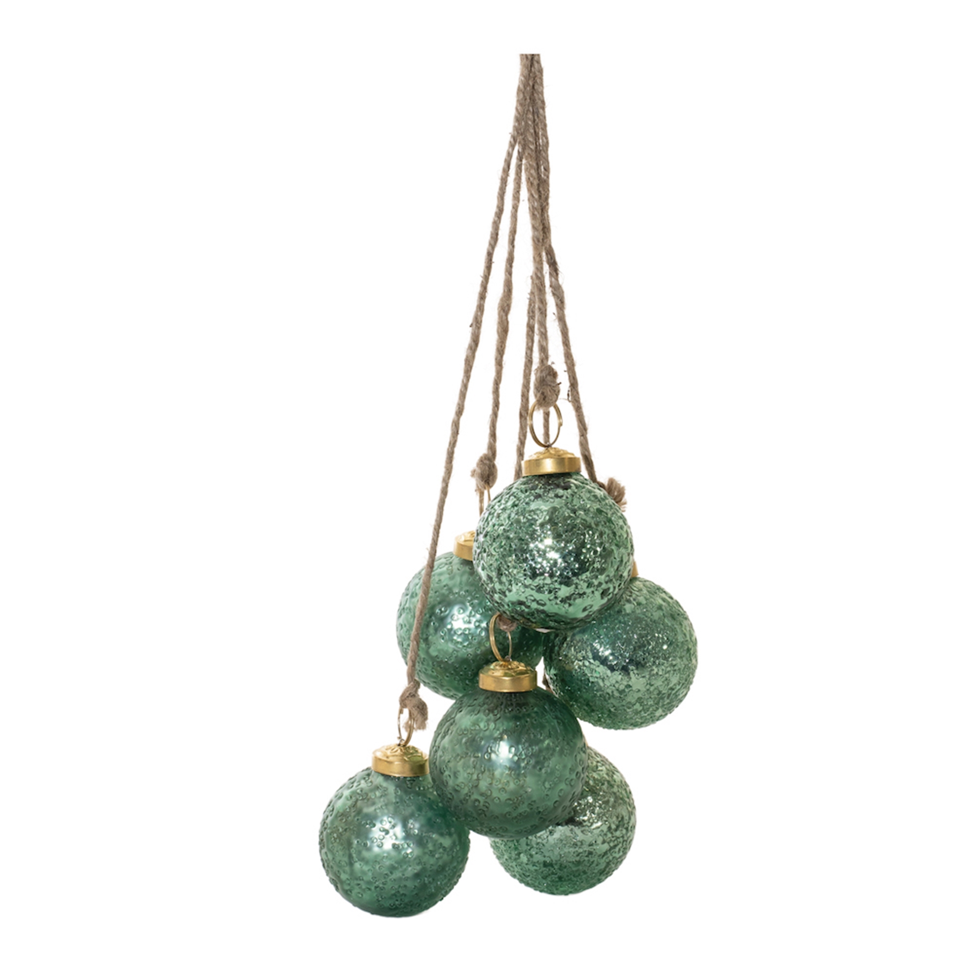 Aqua Glass/Jute Ornament