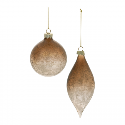 Rustic Cream Glass Ornaments