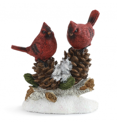 Cardinals on Pine Cones