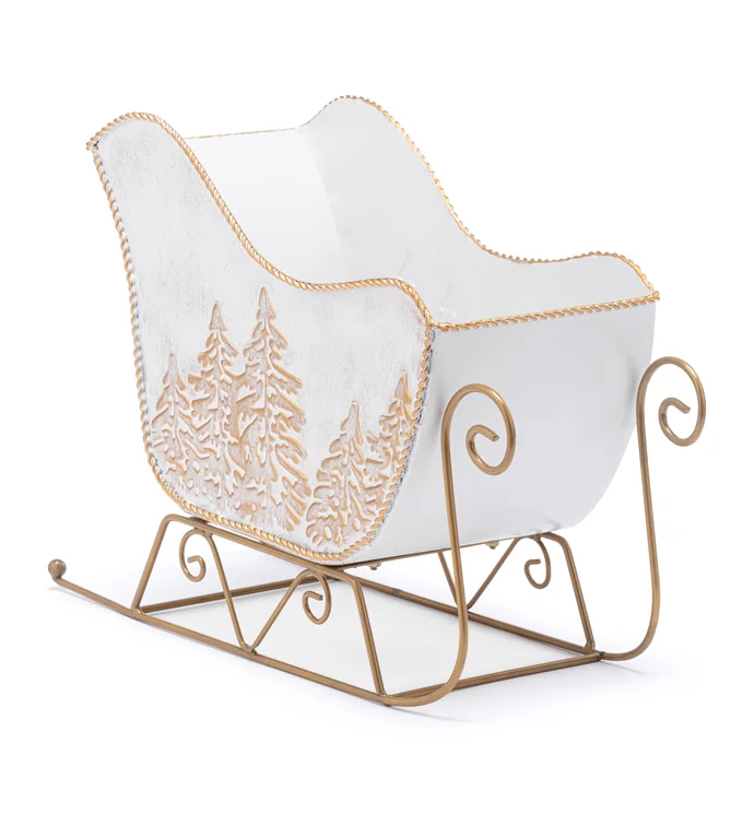 White Sleigh Planter