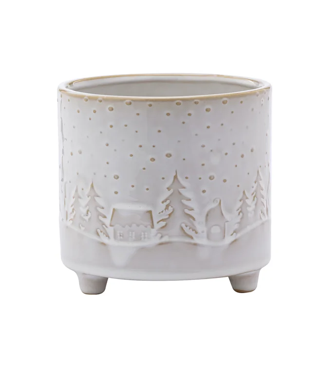 Snowy Winter Scene Planter