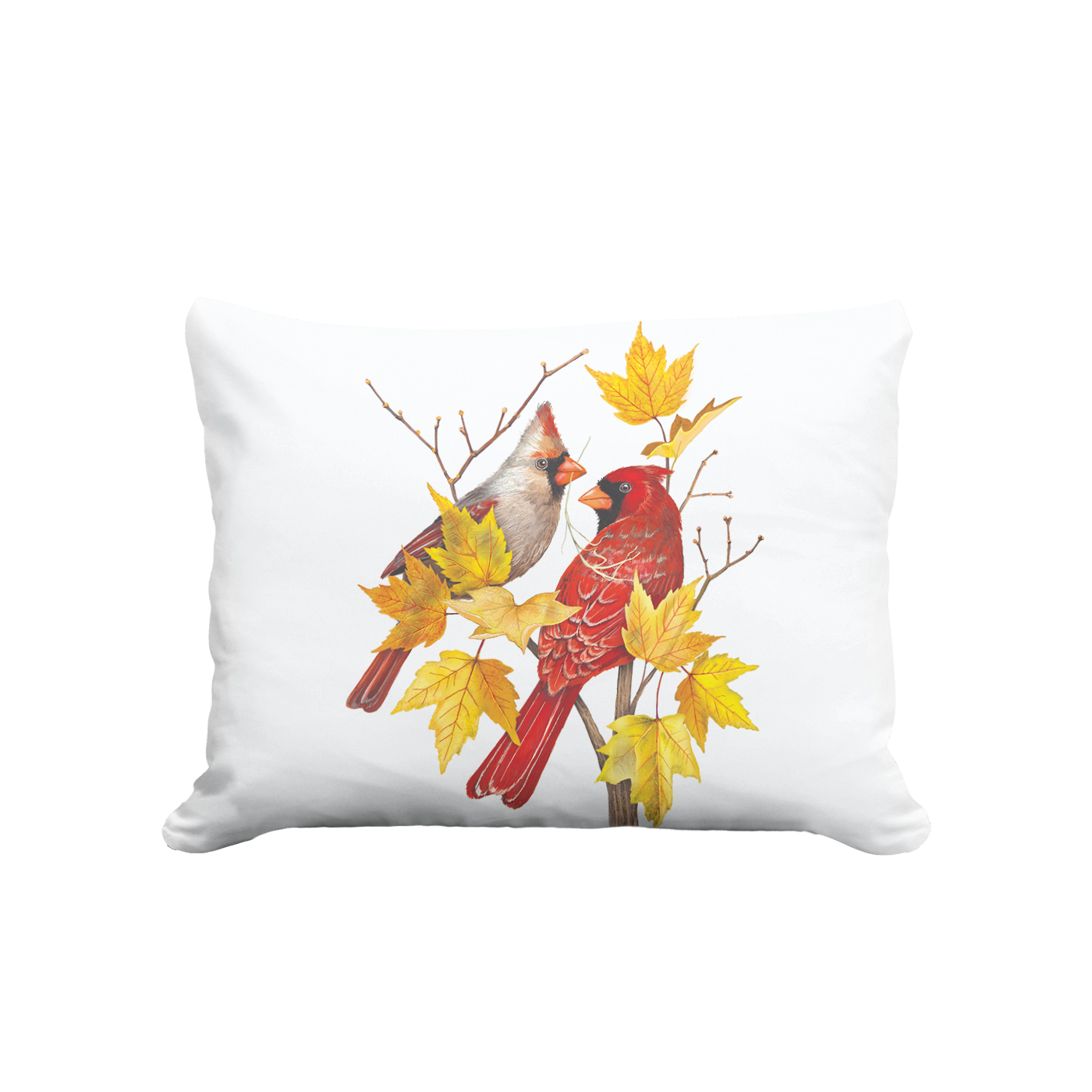 Cardinals with Leaves Pillow