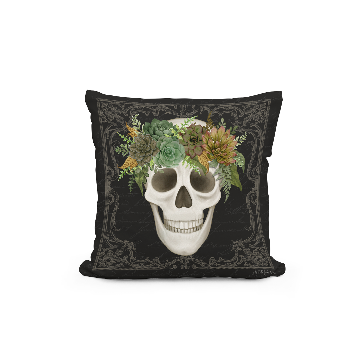 Skull with Crown Pillow