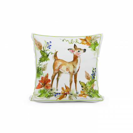 Deer with Leaves Pillow  