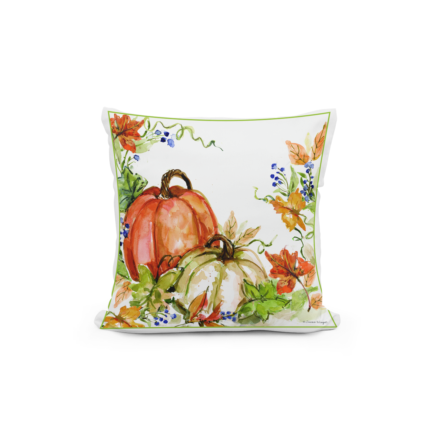 Pumpkin with Leaves Pillow