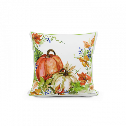 Pumpkin with Leaves Pillow