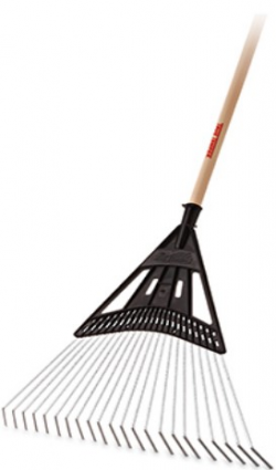 Steel Tine Leaf Rake with Wood Handle