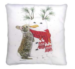 Snowman with Bunny Pillow