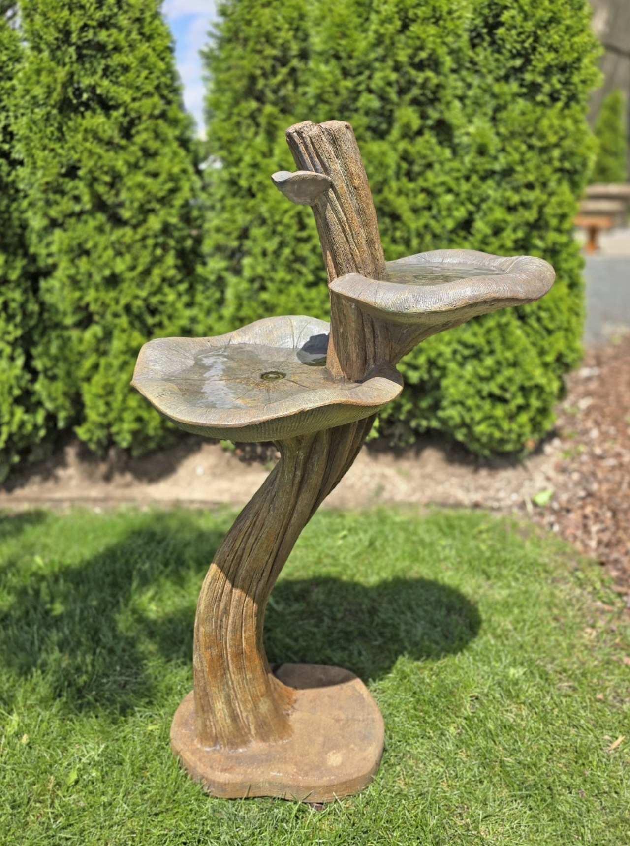 Double Lily Birdbath  