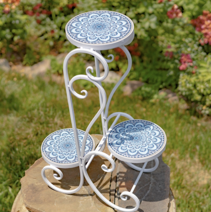 "Seattle" Three-Tier Mosaic Plant Stand