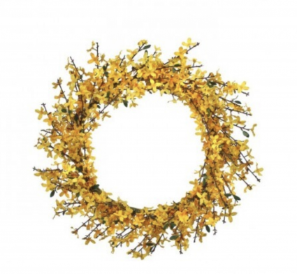 Golden Forsythia Wreath 28"