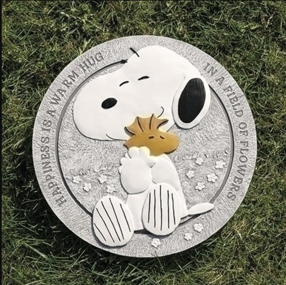 Snoopy Hugging Woodstock Stepping Stone