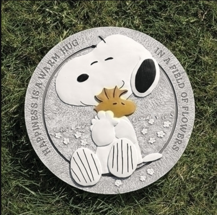 Snoopy Hugging Woodstock Stepping Stone