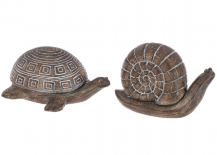 Carved Snail & Turtle Figurines