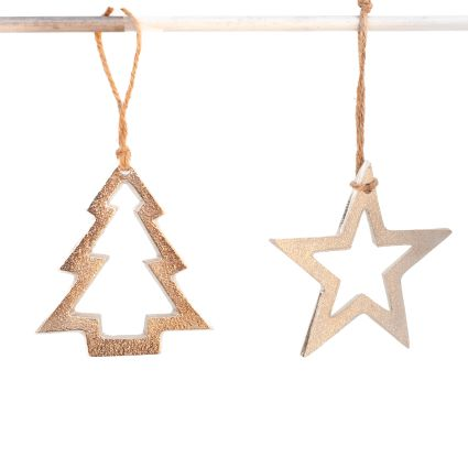 ORNAMENT, 3.25"H METAL TREE/STAR