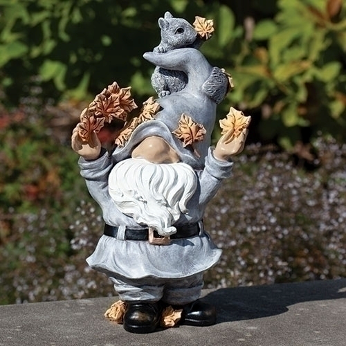 GNOME, 12"H AUTUMN W/LEAVES