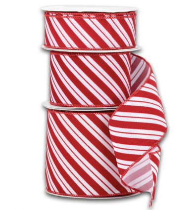 Candy Cane Wired Velvet Ribbon 50 yards