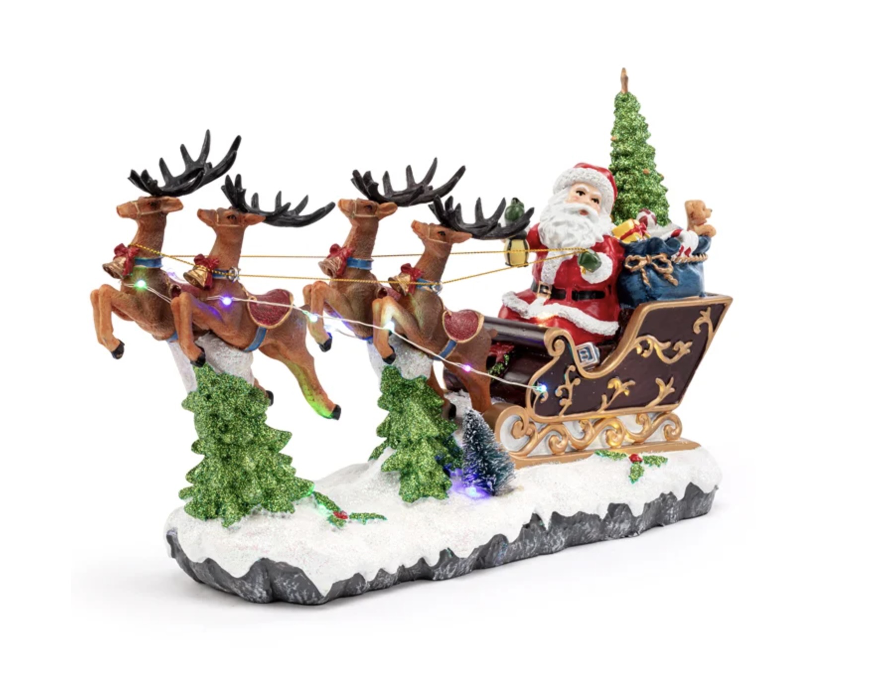 LED Santa Reindeer Sleigh