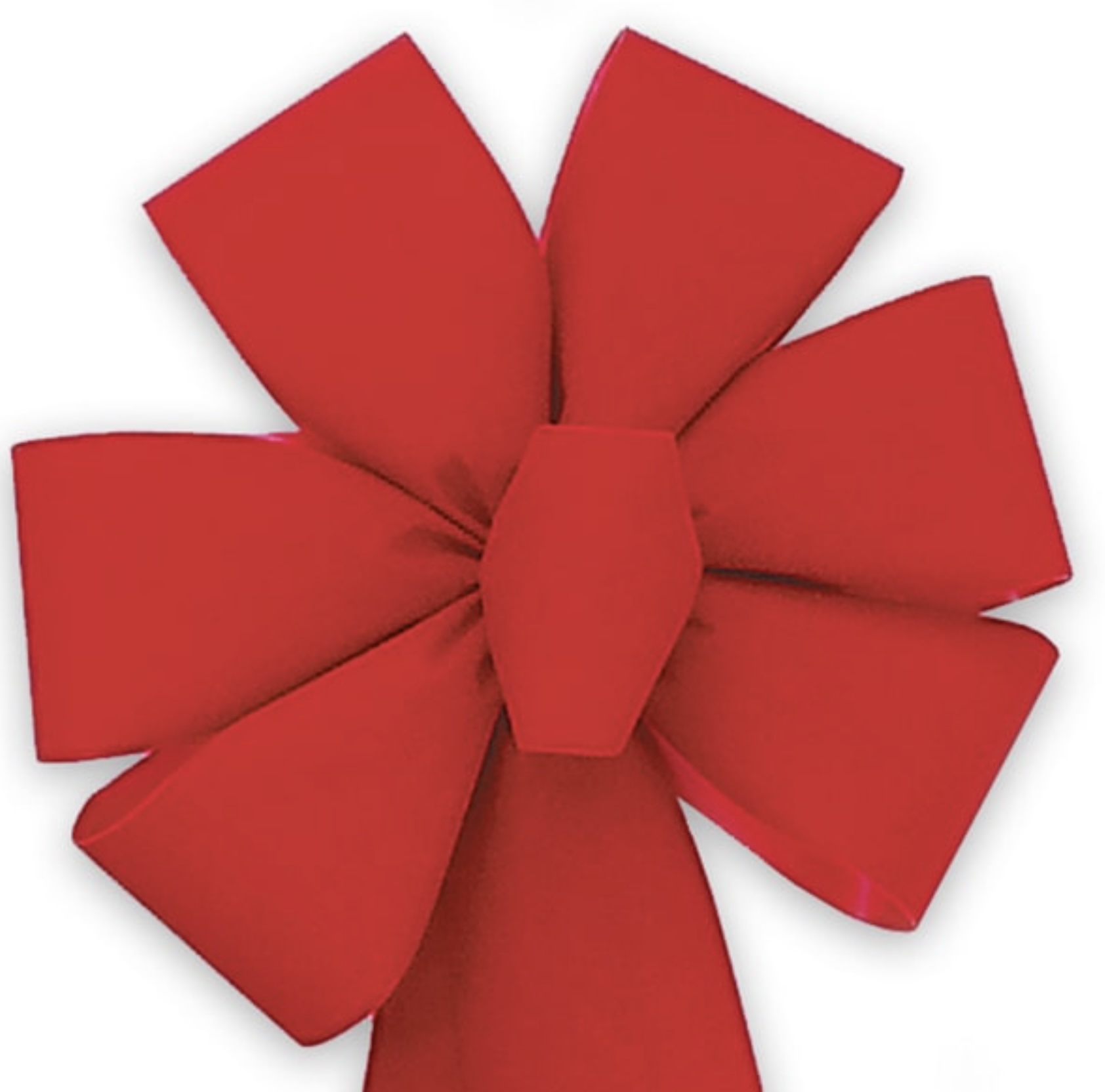 Red Plush Ten Loop Bow  with 15" Tails