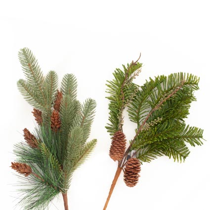 GREENERY WITH PINECONES PICKS