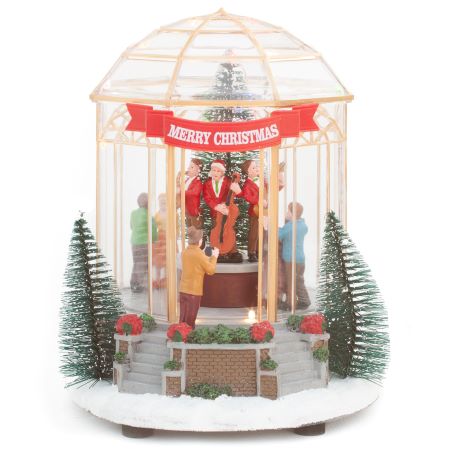 8.5" LED Christmas Greenhouse with Rotating Dancers and Music