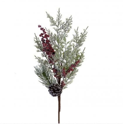 Snowy Pine Berry Spray 25"