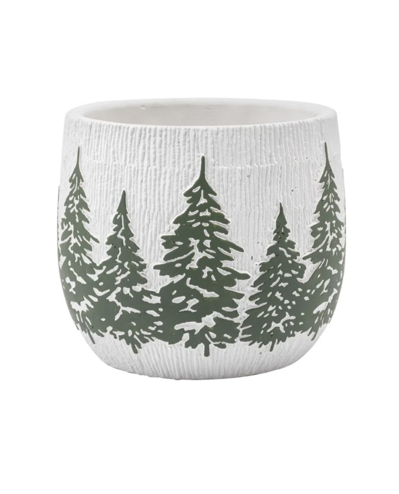 Pine Forest White Planter