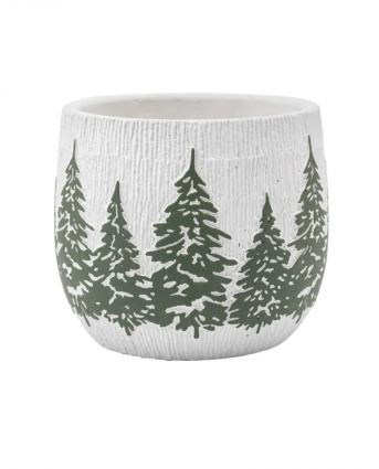 Pine Forest White Planter