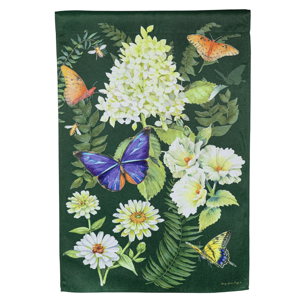Flutters and Flowers Suede House Flag