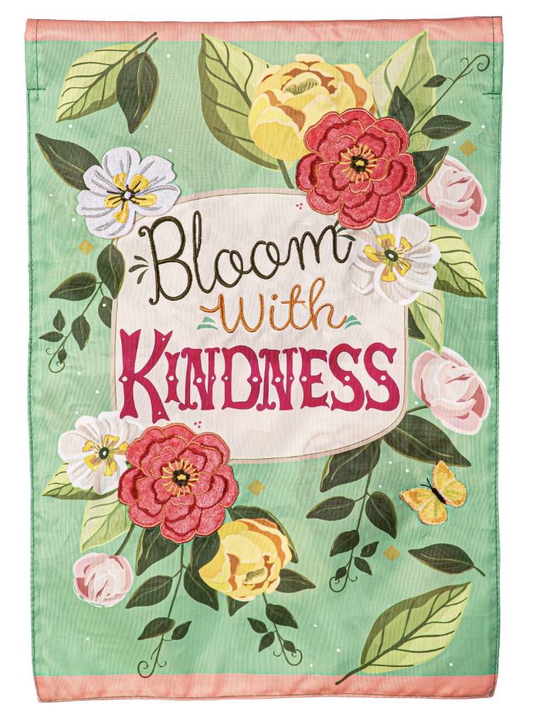 Bloom with Kindness Applique Garden Flag