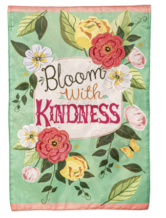 Bloom with Kindness Applique Garden Flag