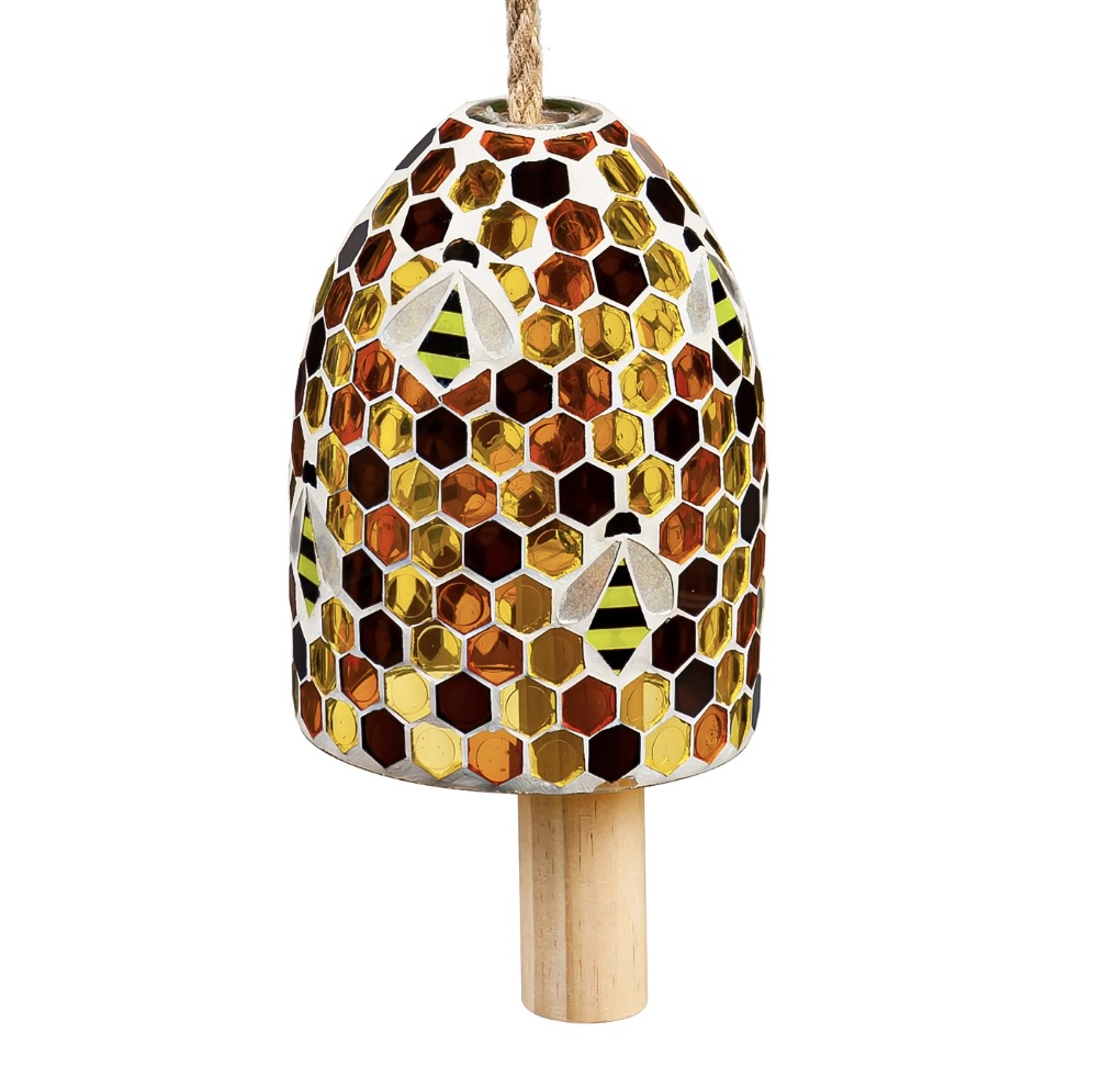 Mosaic Bee Hive Bell Chime