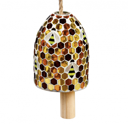 Mosaic Bee Hive Bell Chime