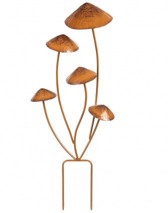 Mushroom Metal Garden Stake 