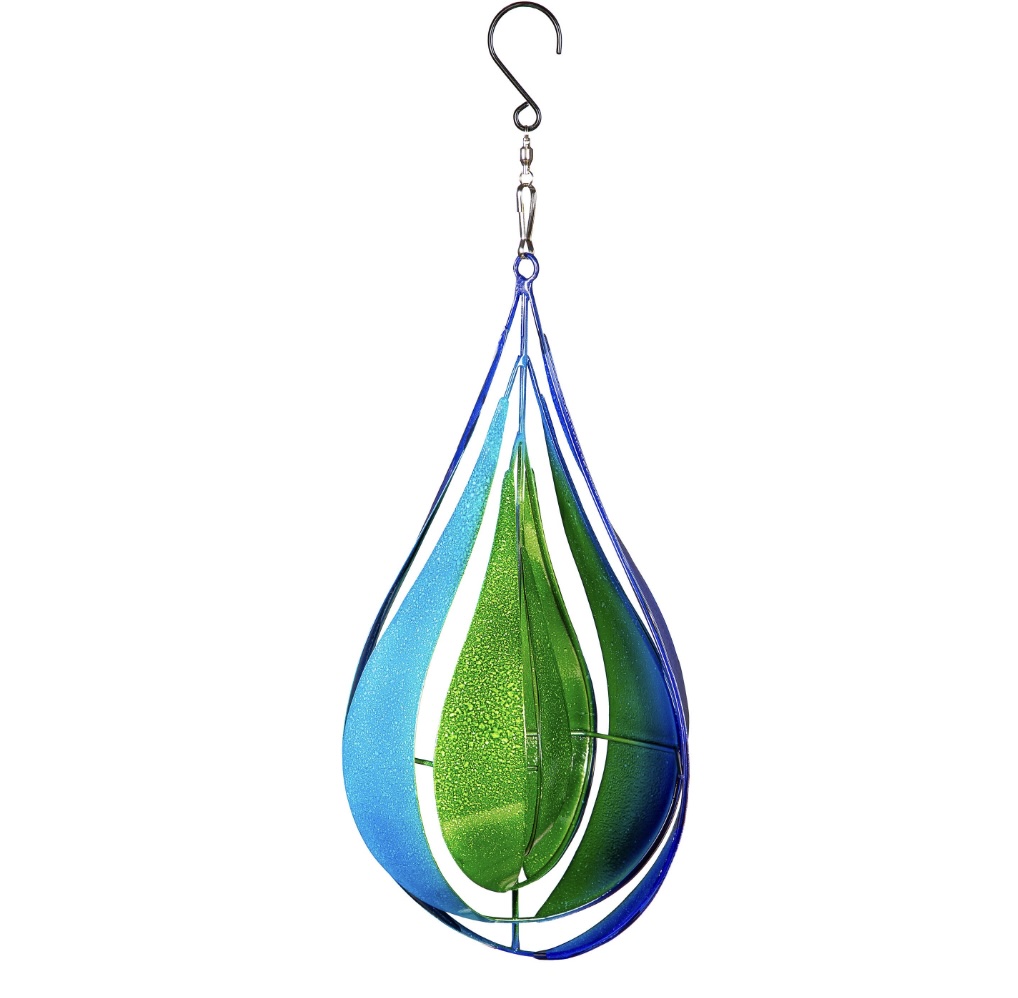 Blue & Green Teardrop Wind Spinner