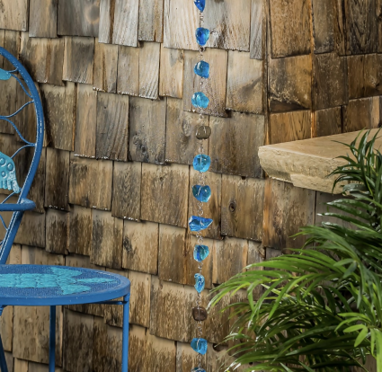 Blue Glass Rain Chain