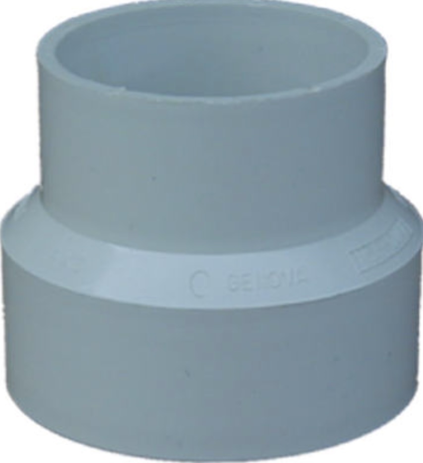 PVC Pipe Sewer Drain Reducing Coupling, 4 x 3 In.   