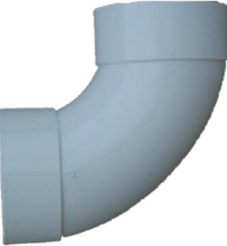 PVC Pipe Sewer And Drain 90-Degree Long Turn Elbow, 4 In