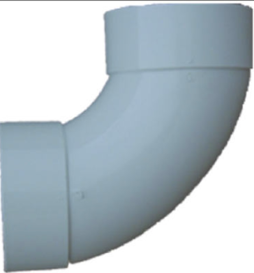 PVC Sewer & Drain Sanitary Long Turn Elbow, 90-Degree, 6 In.   