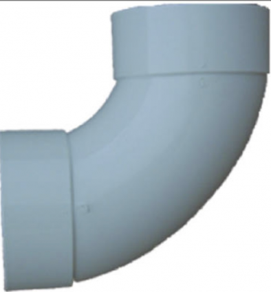 PVC Sewer & Drain Sanitary Long Turn Elbow, 90-Degree, 6 In.   