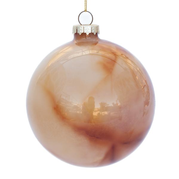 Brown Marbled Ornament 4"