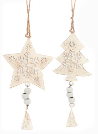 ORNAMENT, METAL W/TASSEL STR/TRE